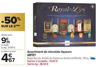 Carrefour Market Assortiment de chocolats liqueurs abtey offre