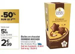 Carrefour Market Étoiles en chocolat ferrero rocher offre
