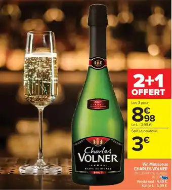 Carrefour Market Vin mousseux charles volner offre