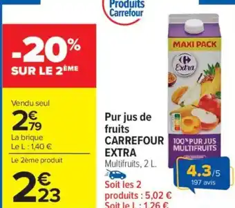 Carrefour Market Pur jus de fruits carrefour extra offre