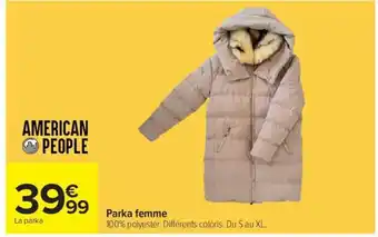 Carrefour Parka femme offre