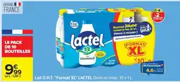 Carrefour Lait U.H.T. Format XL LACTEL Demi-écrémé, 10 x 1 L offre