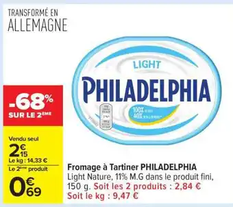 Carrefour Fromage à Tartiner PHILADELPHIA offre
