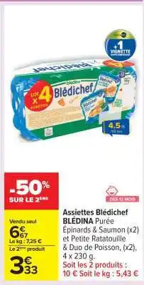 Carrefour Assiettes Blédichef Blédina offre