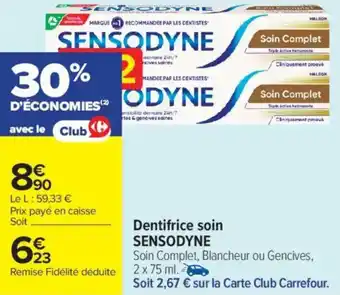 Carrefour Market Dentifrice soin sensodyne offre