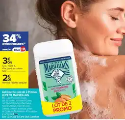 Carrefour Market Gel douche le petit marseillais offre