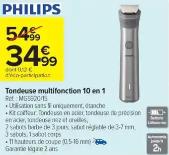 Carrefour Market Tondeuse multifonction 10 en 1 offre