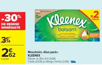Carrefour Market Mouchoirs kleenex offre
