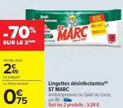 Carrefour Market Lingettes désinfectantes st marc offre