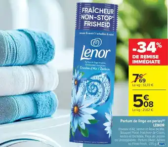 Carrefour Market Parfum de linge en perles lenor offre