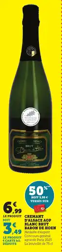 Bi1 Cremant d'alsace aop blanc brut baron de hoen offre