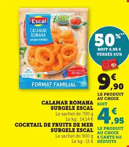 Bi1 Calamar romana surgele escal, cocktail de fruits de mer surgele escal offre