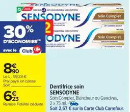 Carrefour Market Dentifrice soin sensodyne offre