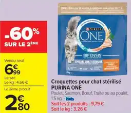 Carrefour Market Croquettes pour chat stérilisé purina one offre