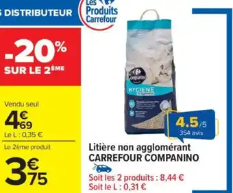 Carrefour Market Litière non agglomérant carrefour companino offre