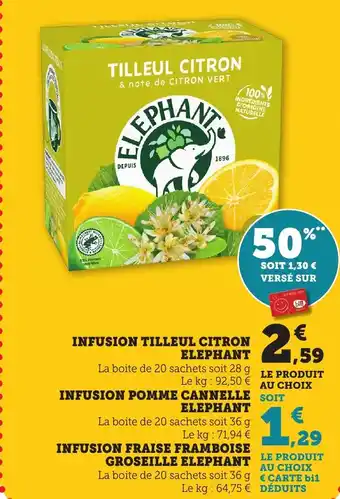 Bi1 Infusion tilleul citron elephant offre