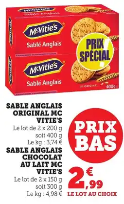 Bi1 Sable anglais original mc vitie's offre