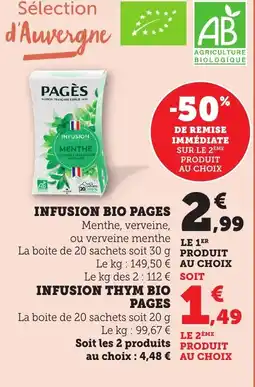 Bi1 Infusion bio pages offre