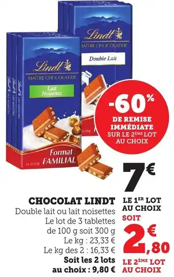 Bi1 Chocolat lindt offre