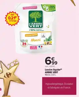 Carrefour Market Lessive liquide ARBRE VERT offre