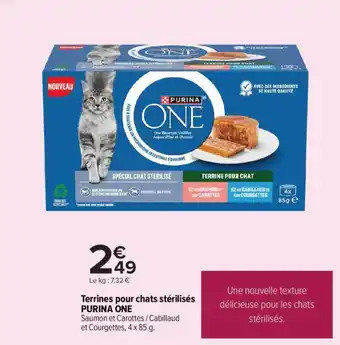 Carrefour Market Terrines pour chats stérilisés purina one offre