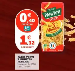 Utile PANZANI Pâtes torti 3 minutes offre