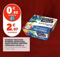 Utile CHARLES & ALICE Dessert fruitier pommes myrtilles sans sucres ajoutés offre