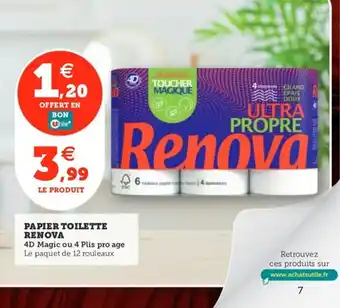 Utile RENOVA Papier toilette offre
