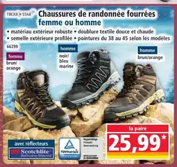 Norma TREKKSTAR Chaussures de randonnée fourrées femme ou homme offre