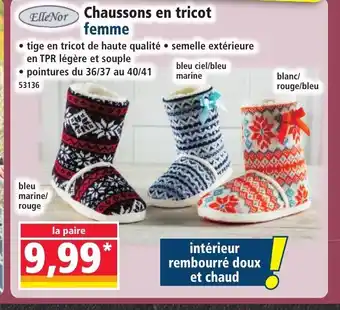 Norma ELLE NOR Chaussons en tricot femme offre