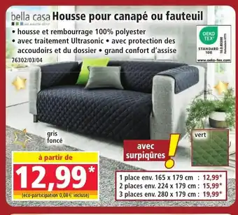 Norma BELLA CASA Housse pour canapé ou fauteuil offre