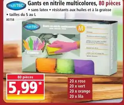 Norma MULTITEC Gants en nitrile multicolores, 80 pièces offre