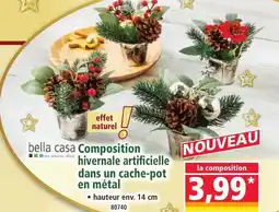 Norma BELLA CASA Composition hivernale artificielle dans un cache-pot en métal offre