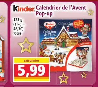 Norma KINDER Calendrier de l'Avent Pop-up offre