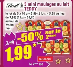 Norma LINDT 5 mini moulages au lait offre