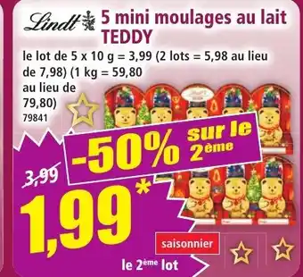 Norma LINDT 5 mini moulages au lait offre