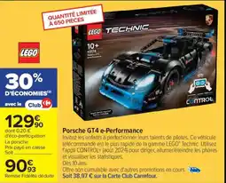 Carrefour LEGO TECHNIC Porsche GT4 e-Performance offre