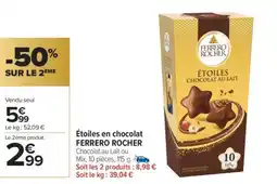 Carrefour Market Étoiles en chocolat FERRERO ROCHER offre