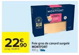 Carrefour Market Foie gras de canard surgelé MONTFORT offre