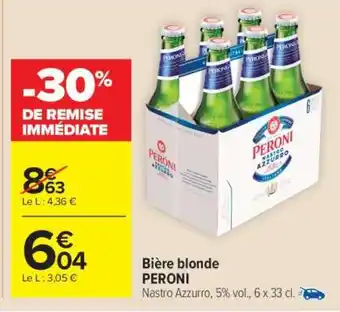 Carrefour Market Bière blonde PERONI offre