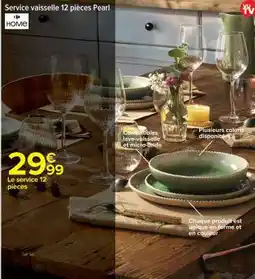 Carrefour Service vaisselle 12 pièces Pearl offre