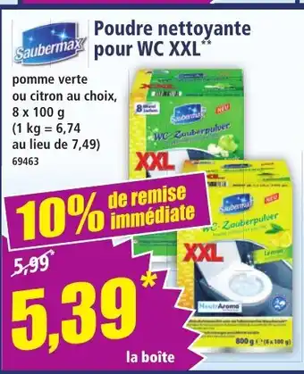 Norma SABERMAX Poudre nettoyante pour WC XXL offre