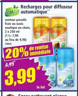 Norma PRAKTIX Recharges pour diffuseur automatique offre