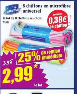 Norma SAUBERMAX 8 chiffons en microfibre universel offre