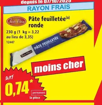Norma Pâte feuilletée ronde offre