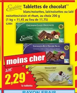 Norma EXCELSIOR Tablettes de chocolat offre