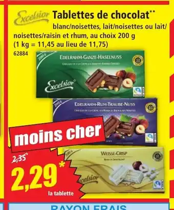 Norma EXCELSIOR Tablettes de chocolat offre