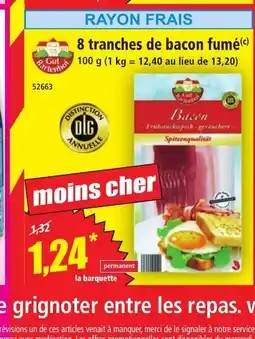 Norma 8 tranches de bacon fumé offre