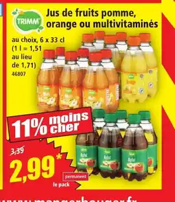 Norma TRIMM Jus de fruits pomme, orange ou multivitaminés offre