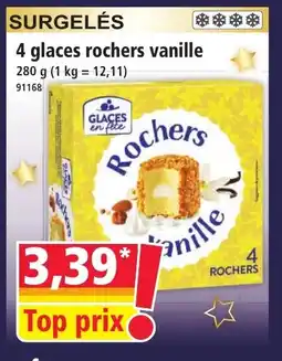 Norma 4 glaces rochers vanille offre